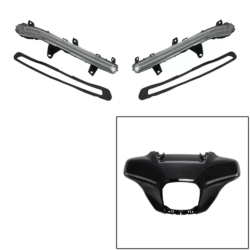 Luz de carenado de ala de murciélago de señal de giro compatible con Harley CVO Street Glide 2023-2025 FLHX 2024-2025 FLHXU 2025