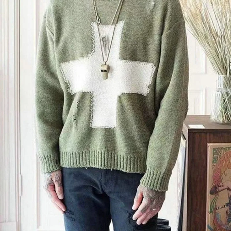 KAPITAL Hirata Kazuhiro Sweater Rajutan Pola Silang untuk Pria dan Wanita Pullover Produk Baru