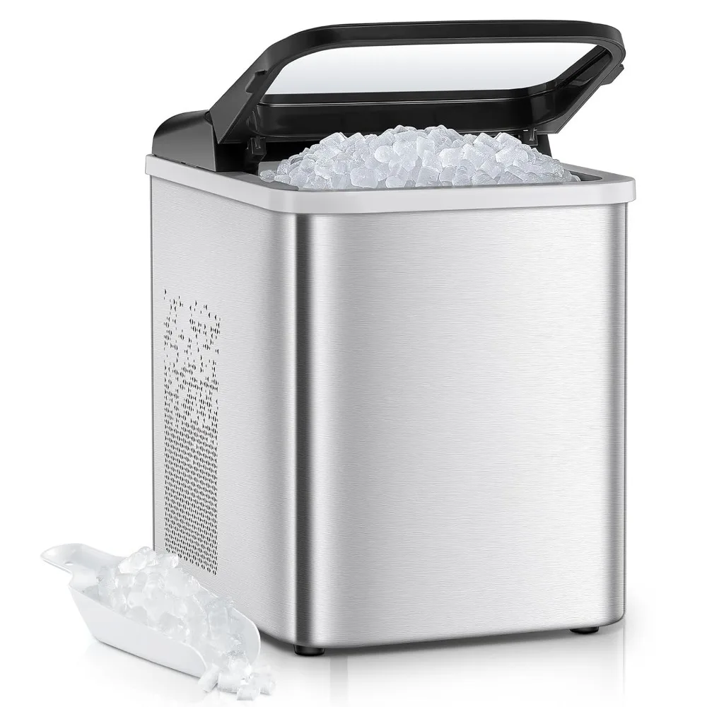 

Ice Maker Countertop, 55lbs/24H Chewable Pellet Ice Machine with Self-Cleaning, Ready in 6 Minutes, Portable Ice Makers