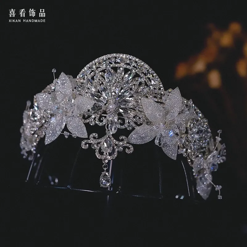 

CC Baroque Crown Women Hair Accessories Wedding Hairwear Bridal Headpiece Engagement Jewelry Flower Shape Pageant Coronets AN056