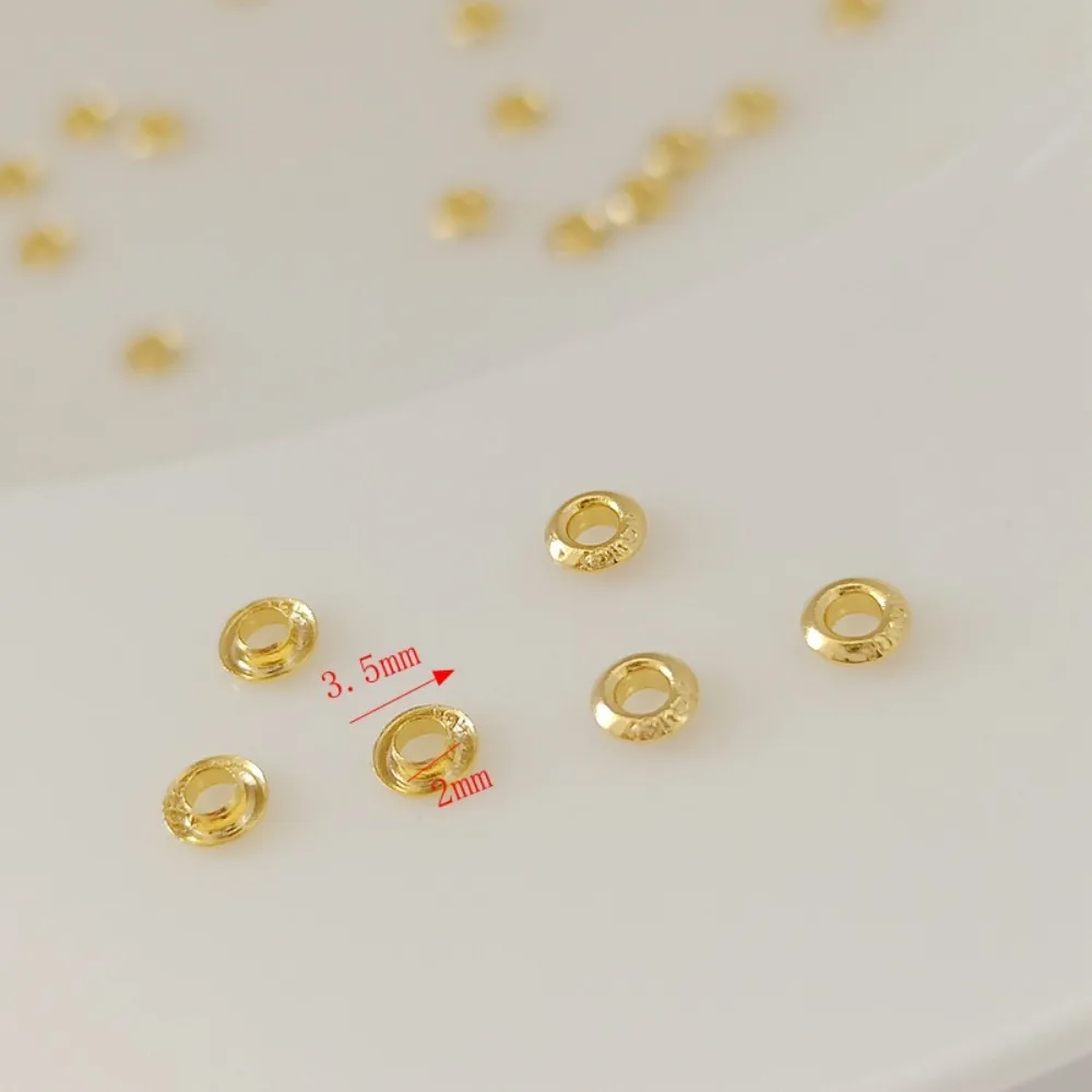 Copper-clad Gold Large-hole Pearl Patch with Steel Stamp Anti-wear Plug, Road-through Bead Hole Support Diy Jewelry