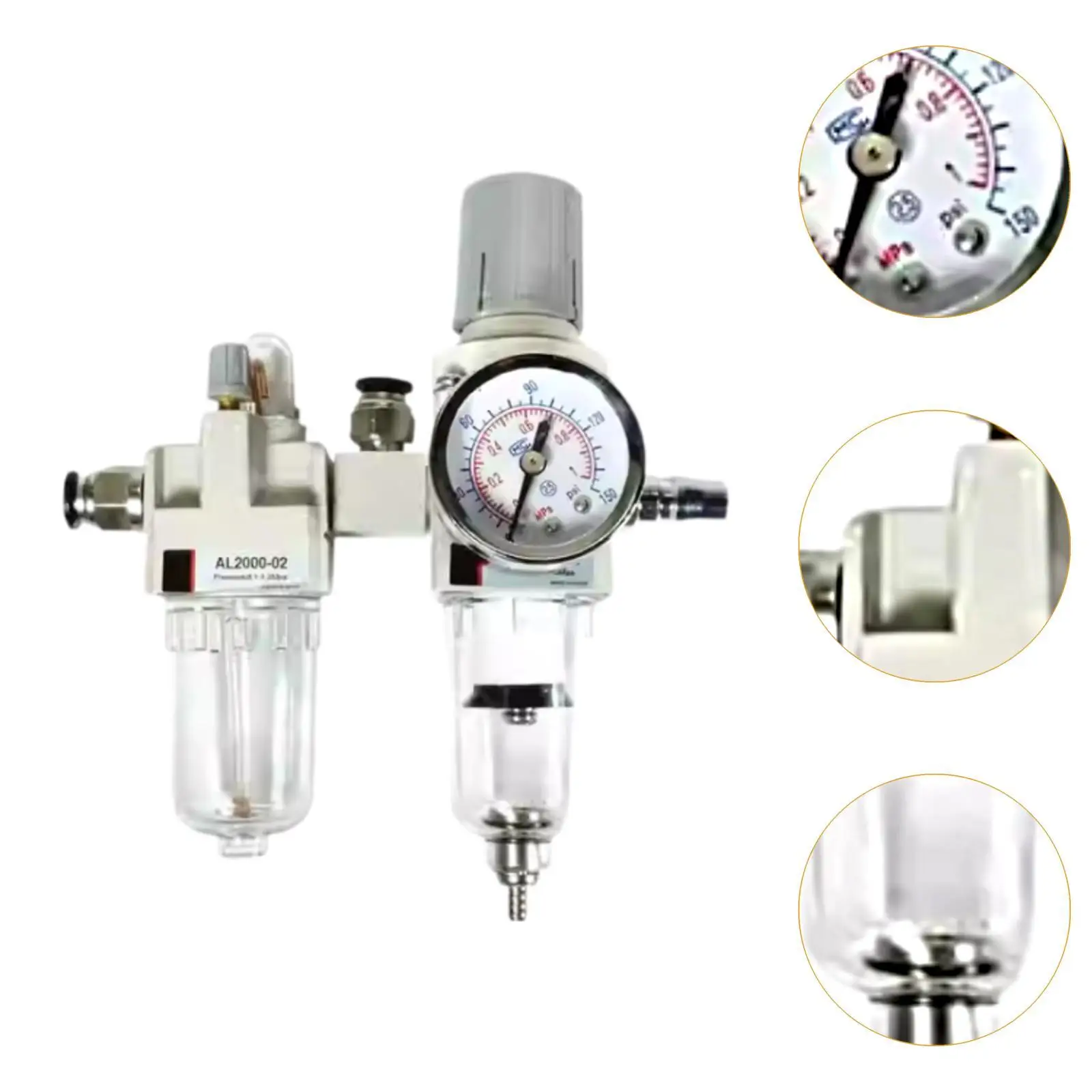 Tyre Changer Oil Water Regulator Air Pressure Regulator with Pressure Gauge High Precision Stable Replace Filter Parts