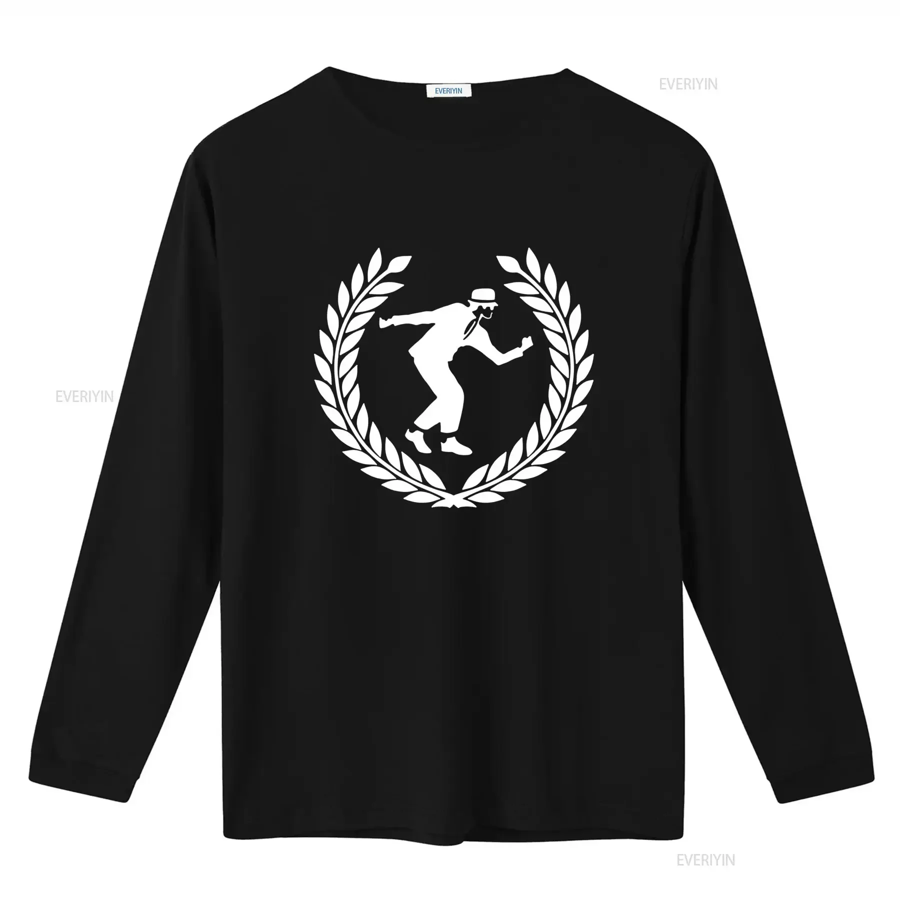 Mens 2 Tone Ska Rude Boy In Laurel Wreath Design T Shirt Specials Madness Suggs Skinhead Style vintage Washed fashion