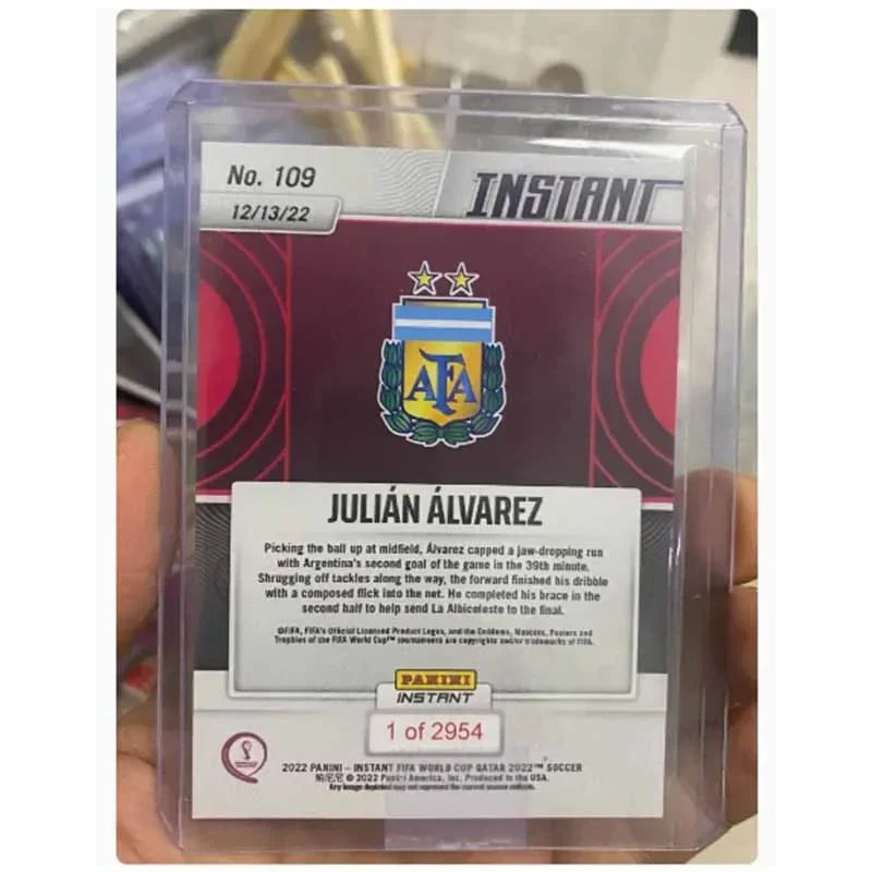 Panini Kartu Bintang asli christiano Ronaldo Messi Alvarez kartu koleksi natal hadiah ulang tahun Qatar 2022 kartu bata