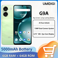 UMIDIGI G9A 4G Cellphone UNISOC Octa Core 4GB+64GB 6.75-inch HD+ Display 5000mAh Battery Face Unlock Android 14 Smartphone