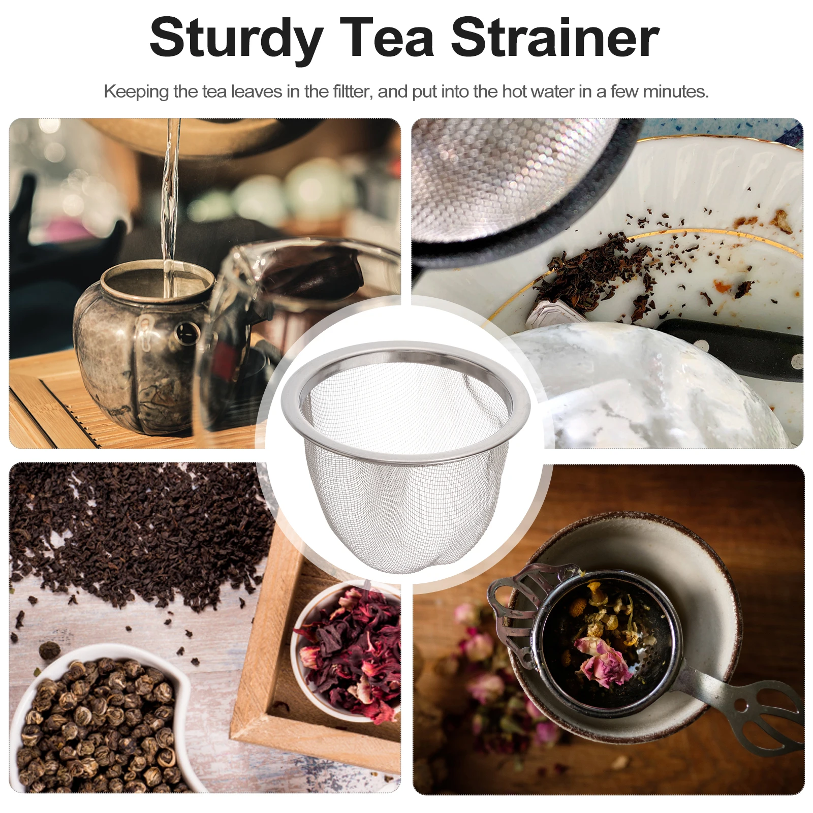 

8pcs Stainless Steel Infuser Reusable Metal Tea Filter For Loose Leaf Fine Mesh Tea Strainer For Teapot 6.5Cm X 5Cm