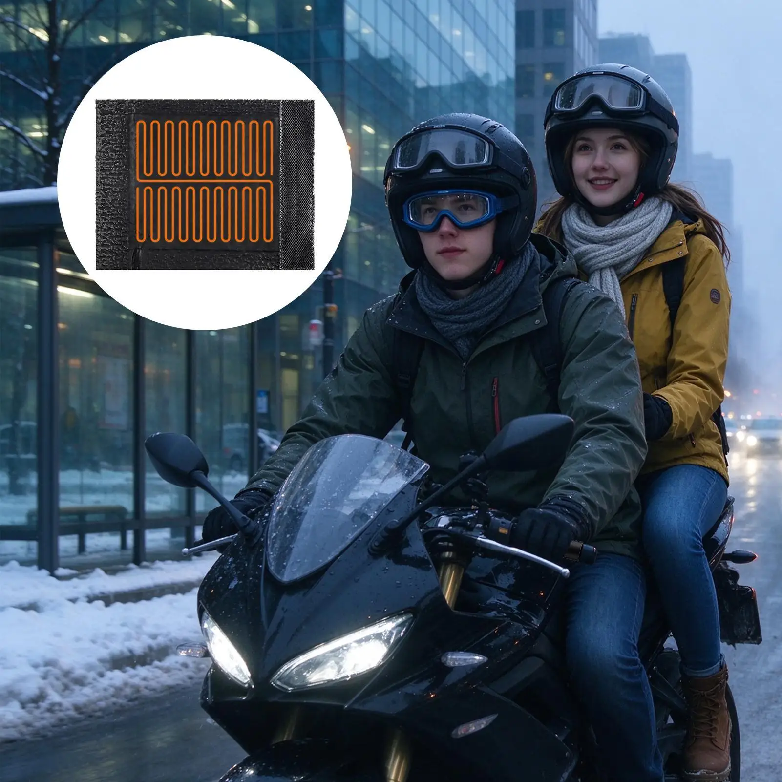 Motorcycle Handlebar Cover Plug-In Waterproof Cold Weather Heater Heated Motorcycle Handlebar Cover For Commuting City Touring