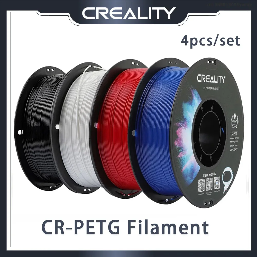 

CREALITY CR-PETG Filament 1KG 1.75mm 4pcs/set High Temperature Eco-friendly Odorless Non-toxic Excellent 3D Printer Filament