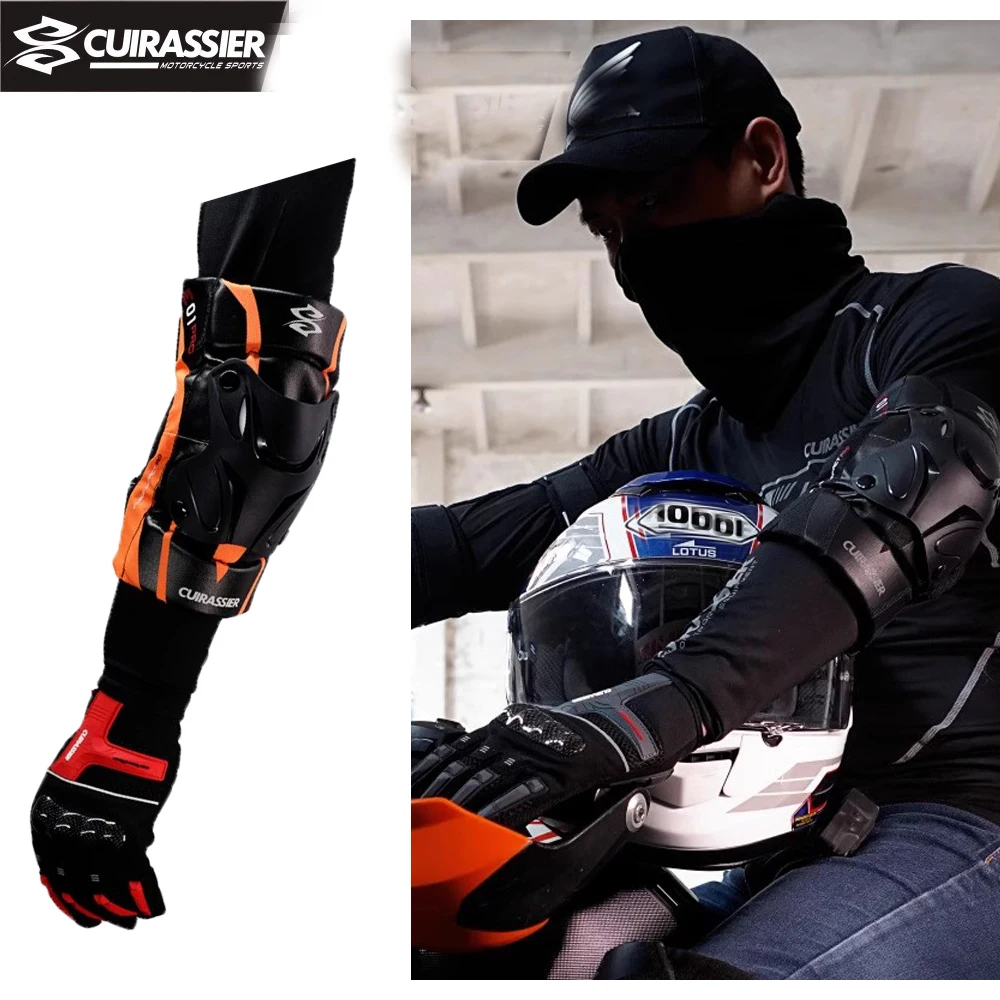 

Cuirassier MX мотоциклетные налокотники ATV, защитное снаряжение для мотокросса, ночные светоотражающие доспехи с регулируемыми ремнями для мужчин и женщин
