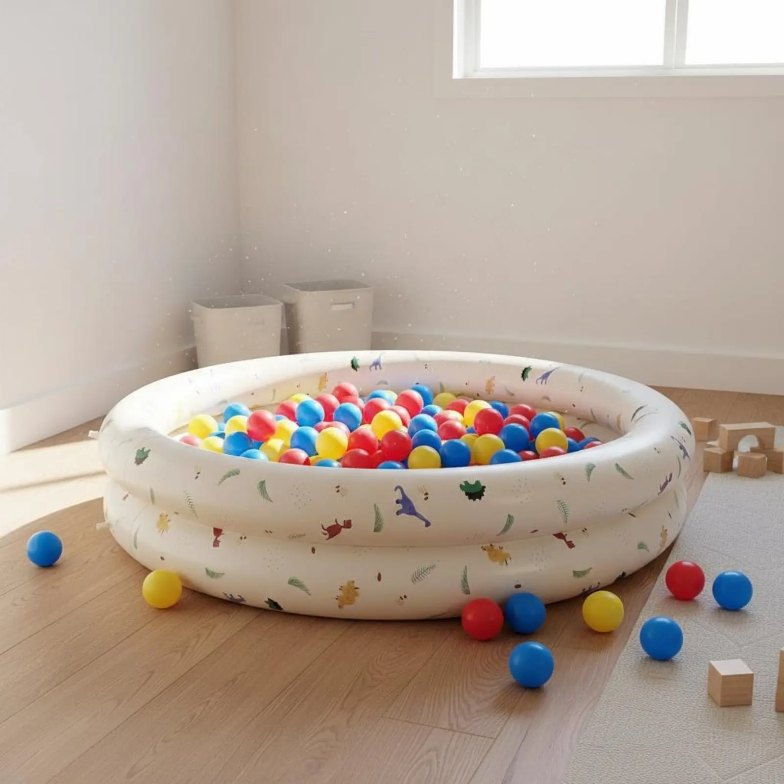 Round Inflatable Baby Pool Lightweight Inflatable Toddler Splash Pool Non Long-Lasting for Backyard, Bath Time