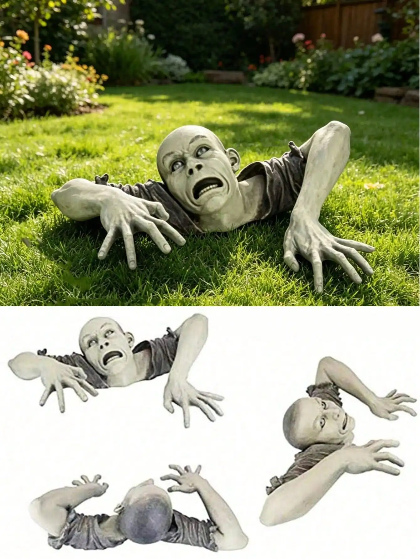 Zombie-like Crawling Corpse Resin Sculpture Creepy And Grotesque Design for Home Decor Halloween Party Atmosphere