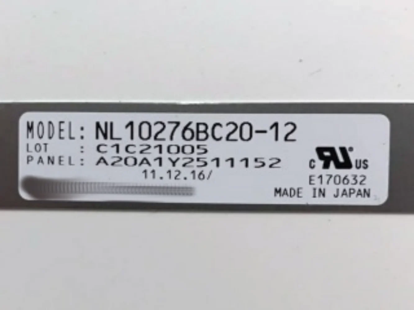 Pantalla del panel LCD NL10276BC20-12