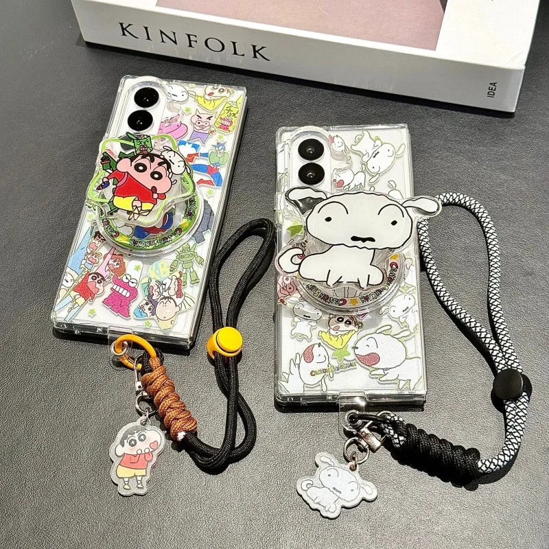 เคสชาร์จไร้สายแม่เหล็ก Magsafe ลายการ์ตูนญี่ปุ่นน่ารัก ชินจัง โนฮาระ ชิโร่ สำหรับ Samsung ZFold 3 4 5 6 7