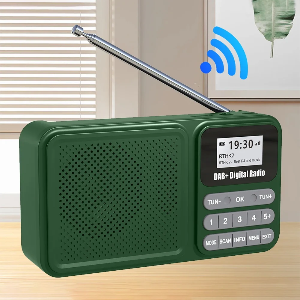 Portable DAB+ Digital Radio Bluetooth-compatible 5.0 FM Radio Receiver Solar Powered Rechargeable Radio MP3 Player LCD Display