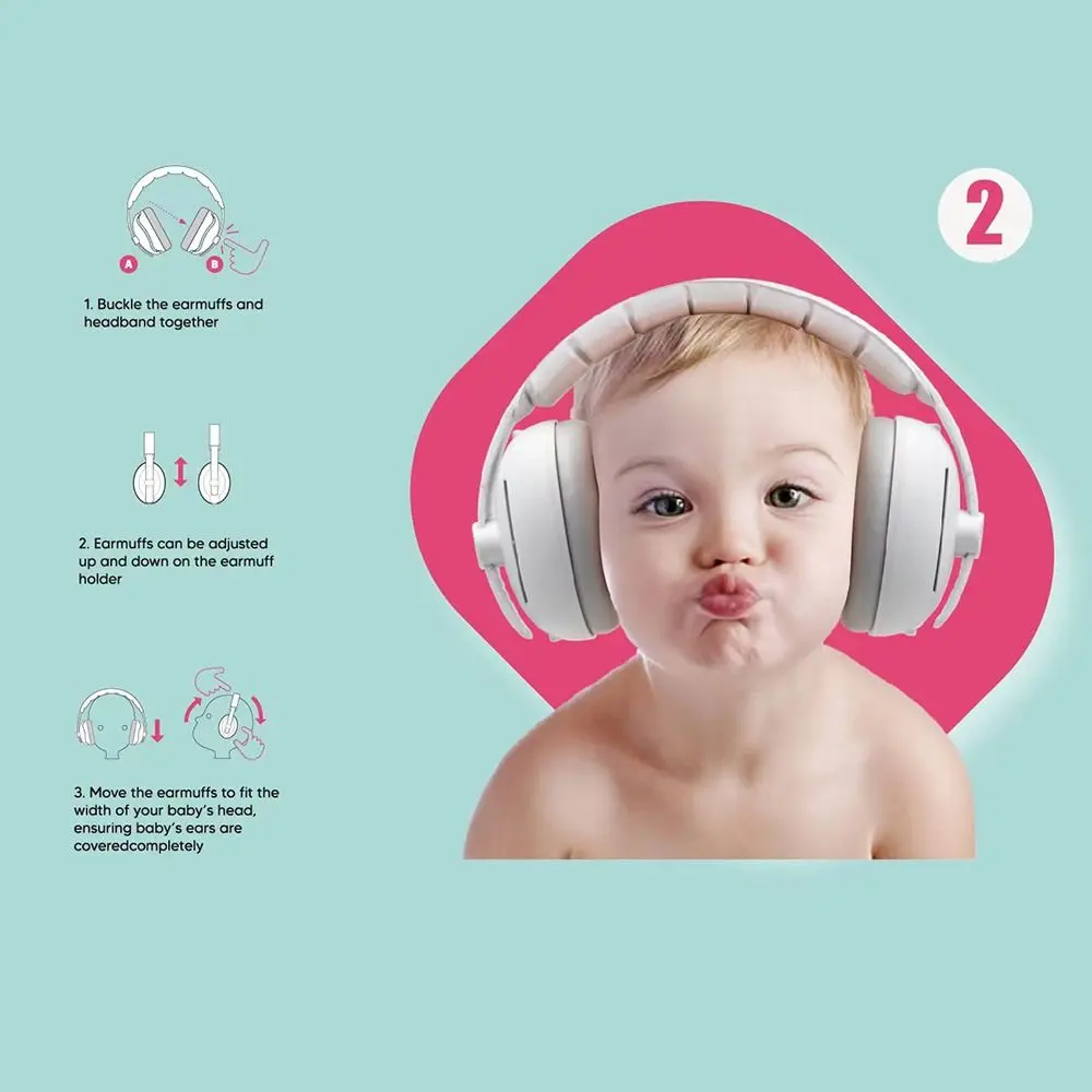 Convertible Design 2-in-1 Baby Ear Muffs Adjustable Band Comfortable Toddler Noise Reduction Earmuffs Noise-proof