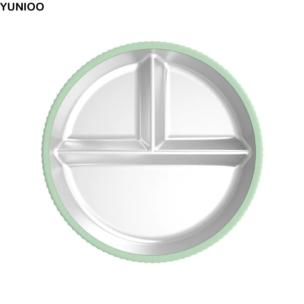 

Детская тарелка с разделителями и силиконовой присоской, съемная, из нержавеющей стали 304, термостойкая, нескользящая