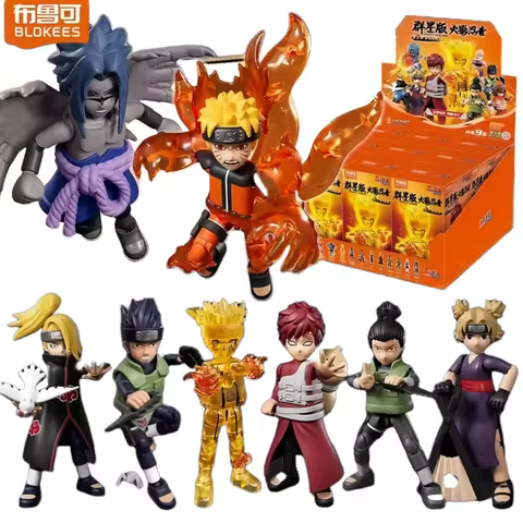 Original Blokees NARUTO Building Blocks Anime Uzumaki Kakashi Naruto Sasuke Uchiha Action Figura Assemble Toys Children's Gifts