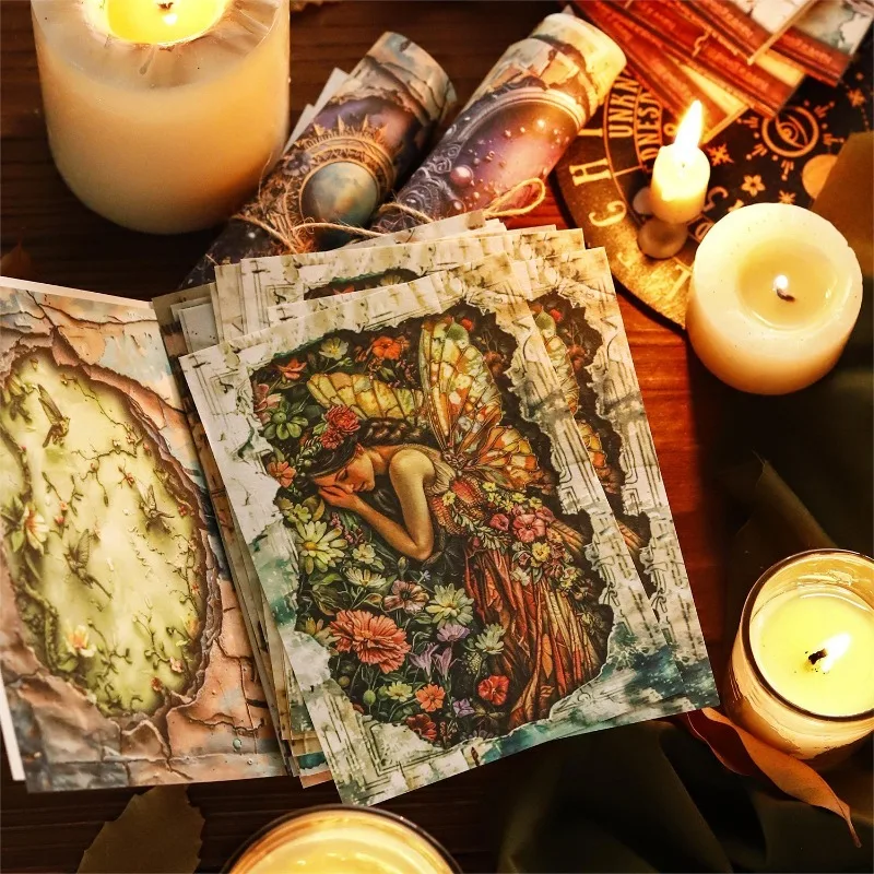 30Pcs Materials paper Broken Illusions Fantasy Handbook Writing Notebooks Forest Elves Daisy Island package Scrapbook 170*116mm