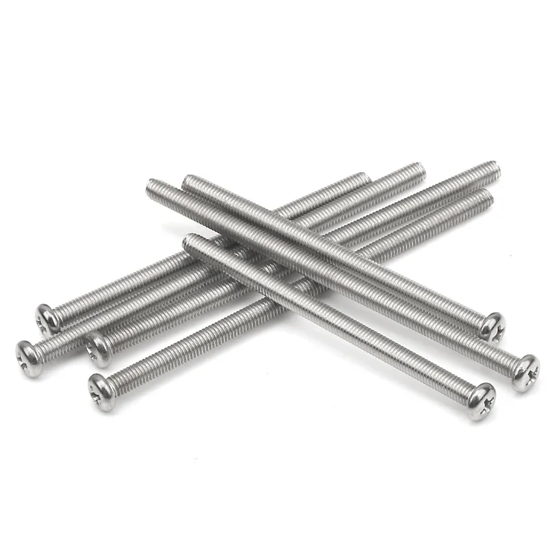 

10-50Pcs Stainless Steel Extension Screws M3 M3.5 M4 M5 round Head Cross Socket Switch Bolt Rod Extra Long Fixing Screws for DIY
