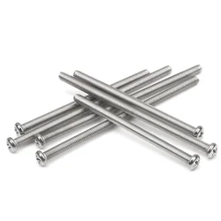 10-50Pcs Stainless Steel Extension Screws M3 M3.5 M4 M5 round Head Cross Socket Switch Bolt Rod Extra Long Fixing Screws for DIY