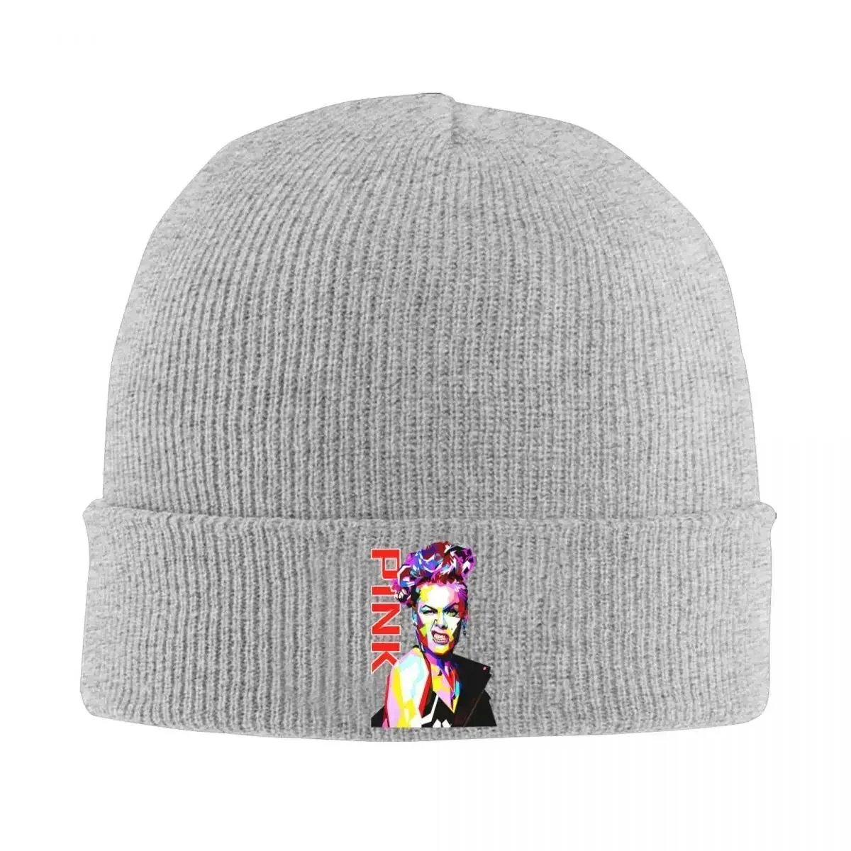 Pink Art Alecia Moore Knit Hat Beanie Autumn Winter Hat Warm Acrylic Hip Hop P!nk Pink Singer 2024 Tour Caps Men Women