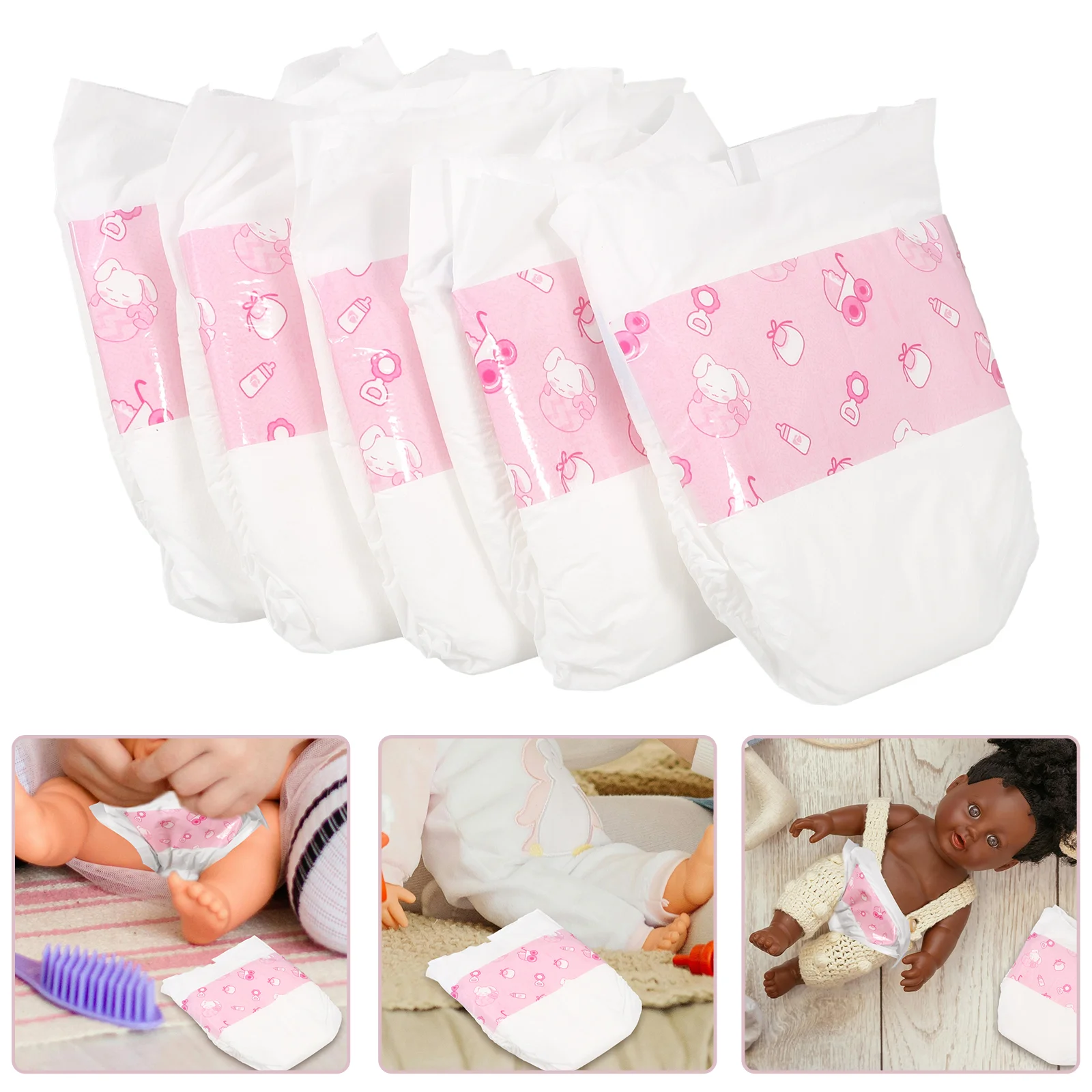 

Toy Nappies Diapers Tots Toys for Baby Dolls Newborn Paper Reborn Accessories