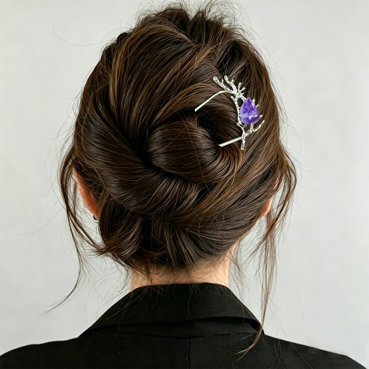 1PC Natural Crystal Raw Stone Hairpin Minimalist & Timeless Hair Styling Pin Ideal for Daily & Festival Wear Perfect Gift Choice