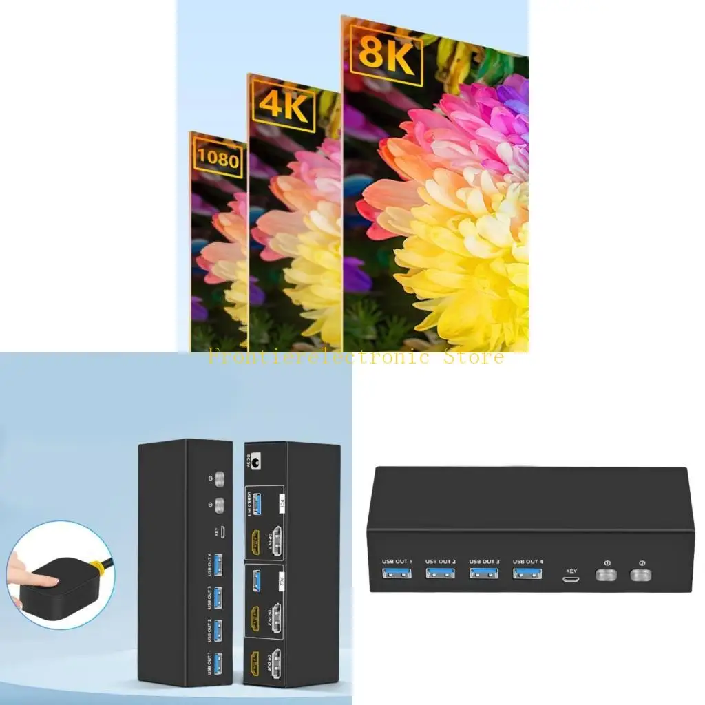 

G8DB 8K 2 Компьютеры Double Monitors Switcher 2 Port 60 Гц USB3.0 KVM SwitchPort
