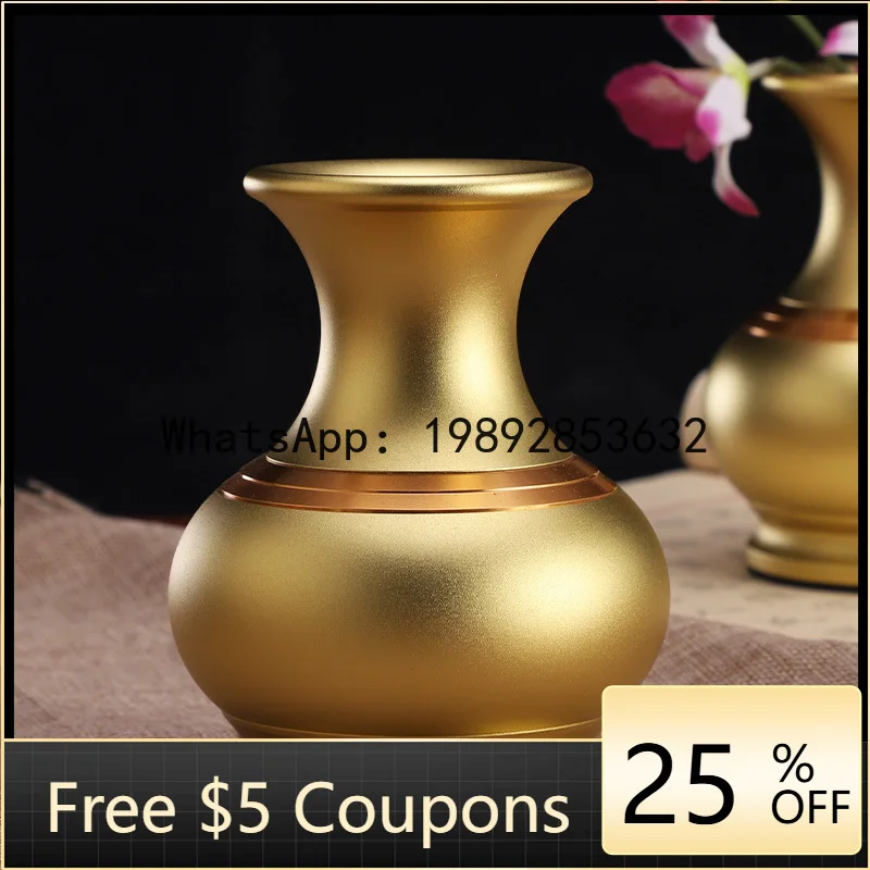 

XL4-1 handicrafts plain surface supply set vase fruit plate incense burner water cup home Buddhist hall copper