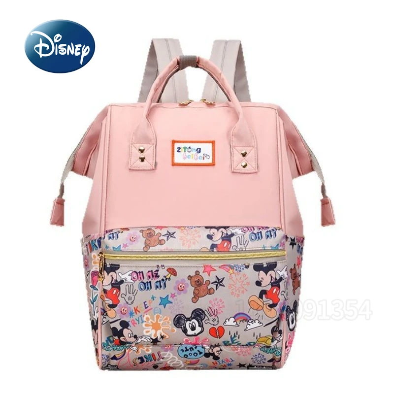 

Disney Mickey New Diaper Bag Backpack Cartoon Fashion Storage Baby Bag Large Capacity Multifunctional Baby Diaper Bag Backpack