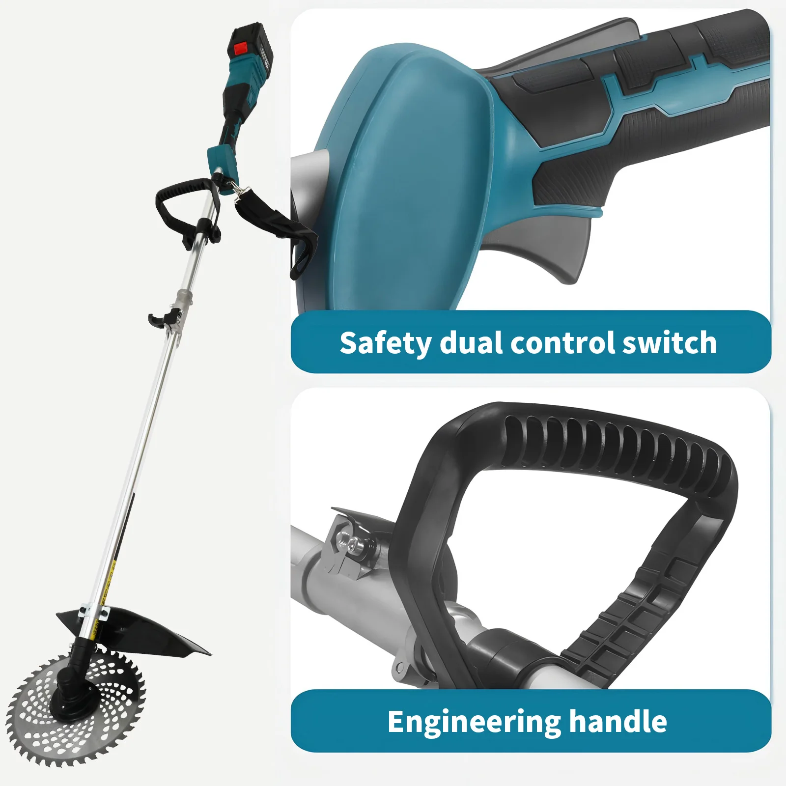 Mower and Weed Trimmer 20V Cordless Weed Cutter N Edger with 3.0Ah Battery Charger for Yard Garden