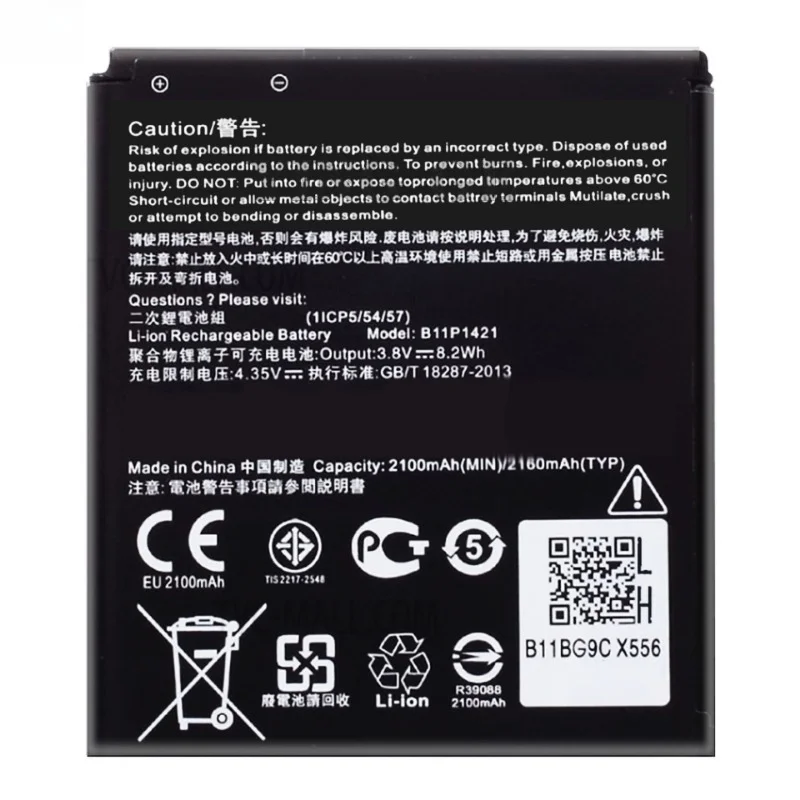 B11P1421 Battery 3.8V 2100mAh for ASUS ZenFone C ZC451CG Mobile Phone High Quality Replacement Battery