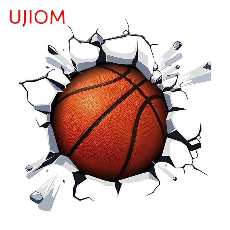 UJIOM Tear Basketball Picture 3D Wall Sticker Cool Living Room Sofa Wall Decal Design Customizable Bathroom Accessories DIY