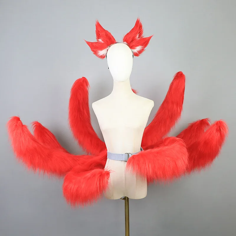 Red Fox Ohr Kopfbedeckung Comic-Con Simulation Neunschwänziger Fuchs Ohr Kopfschmuck Frau Mann Halloween Party Cosplay Zubehör JK Requisiten