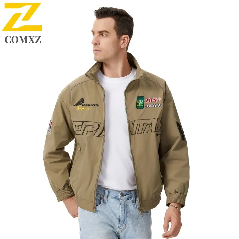 

COMXZ Premium Men Jacket Casual American Style Fashion Lightweight Coat Outdoor Adventure Windproof Spring Autumn Garment