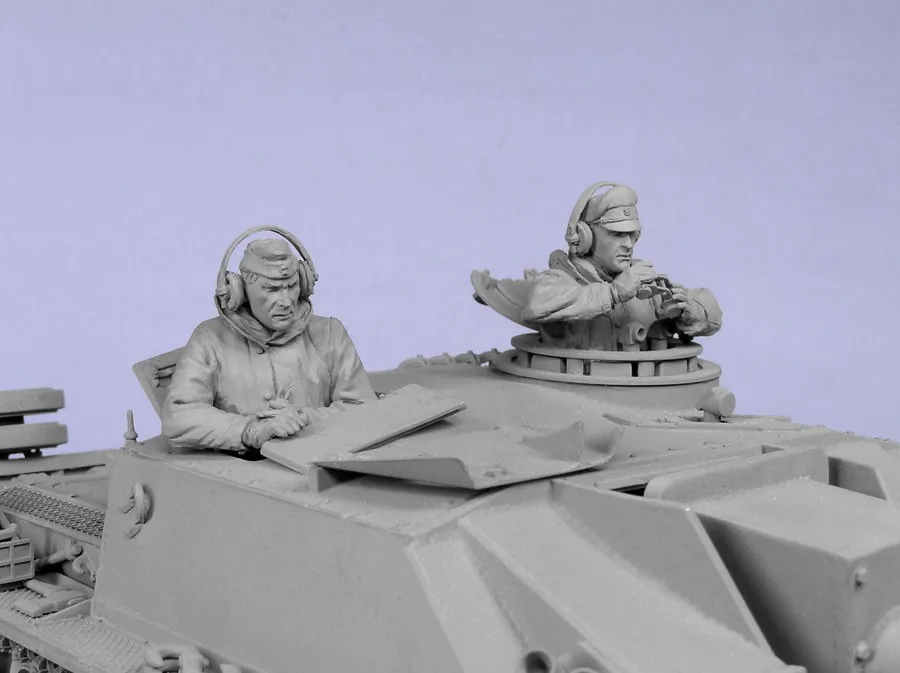 1:35 Ratio Die-cast Resin 2 Soldiers Of Figures Need To Be Assembled And Colored By Themselves