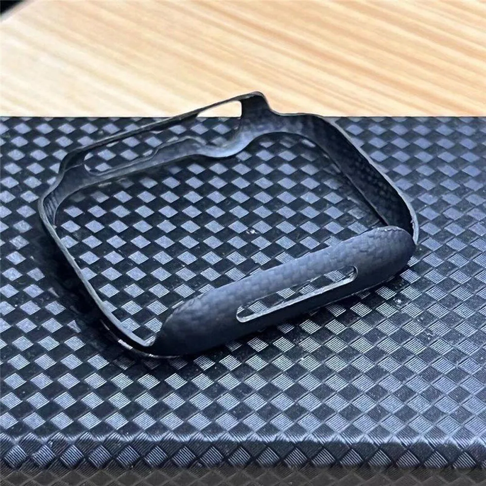 Genuine Carbon Fiber ShockProof Slim Case Bumper For Apple Watch S9 S8 S7 Series  45mm Watch Cover