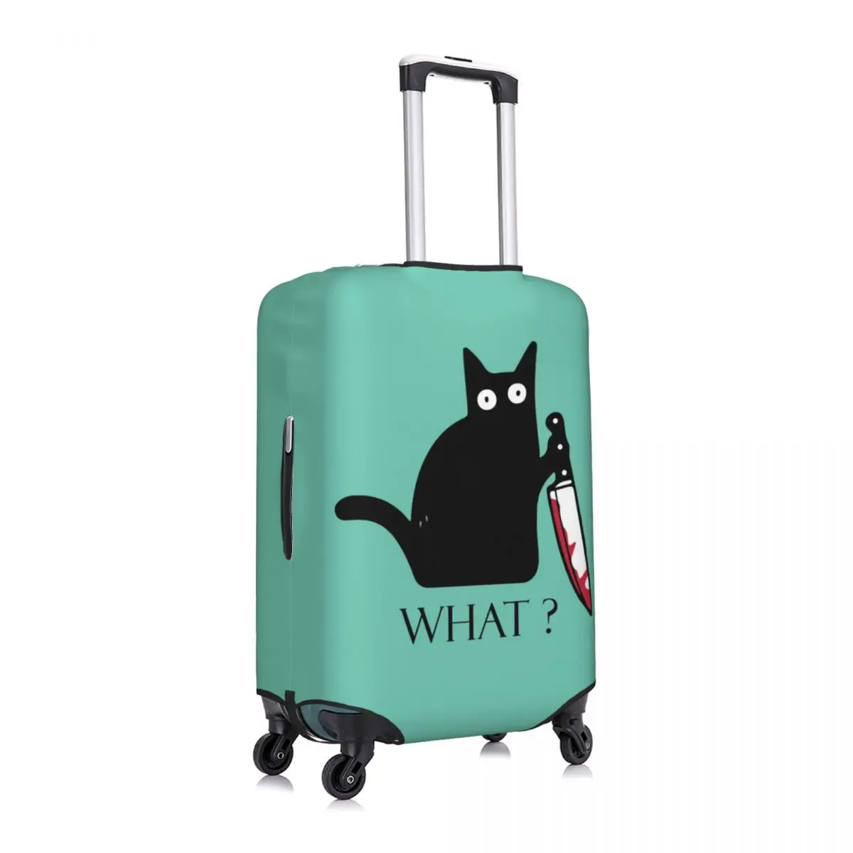 What Cat Funny Suitcase Cover Murderous Animal Cartoon Cute Elastic Travel Protector Luggage Accesories Flight