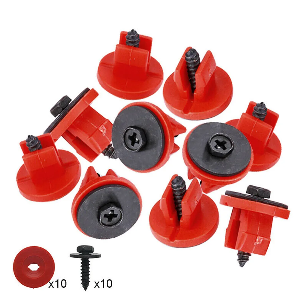 10Pcs Car Engine Undertray Cover Clips Screws For Volvo V50 C30 For For Ford Undertray Engine Under Cover Fixing Clips