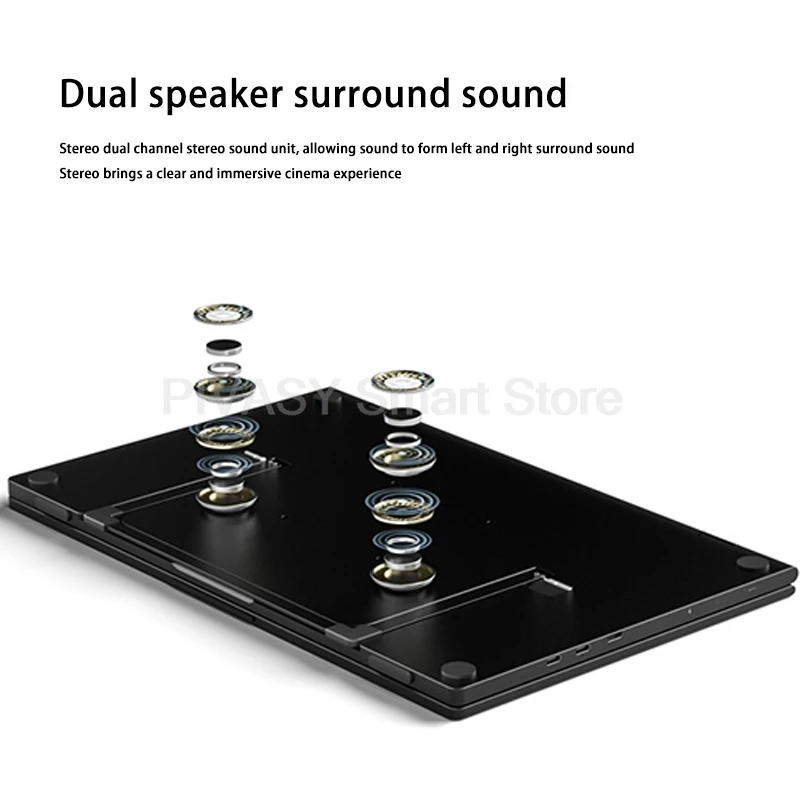 Display secondario per PC con schermo doppio touch da 15,6 pollici, interruttore per monitor portatile, schermo di estensione host per ufficio da gioco 360 °   Rotazione 60Hz