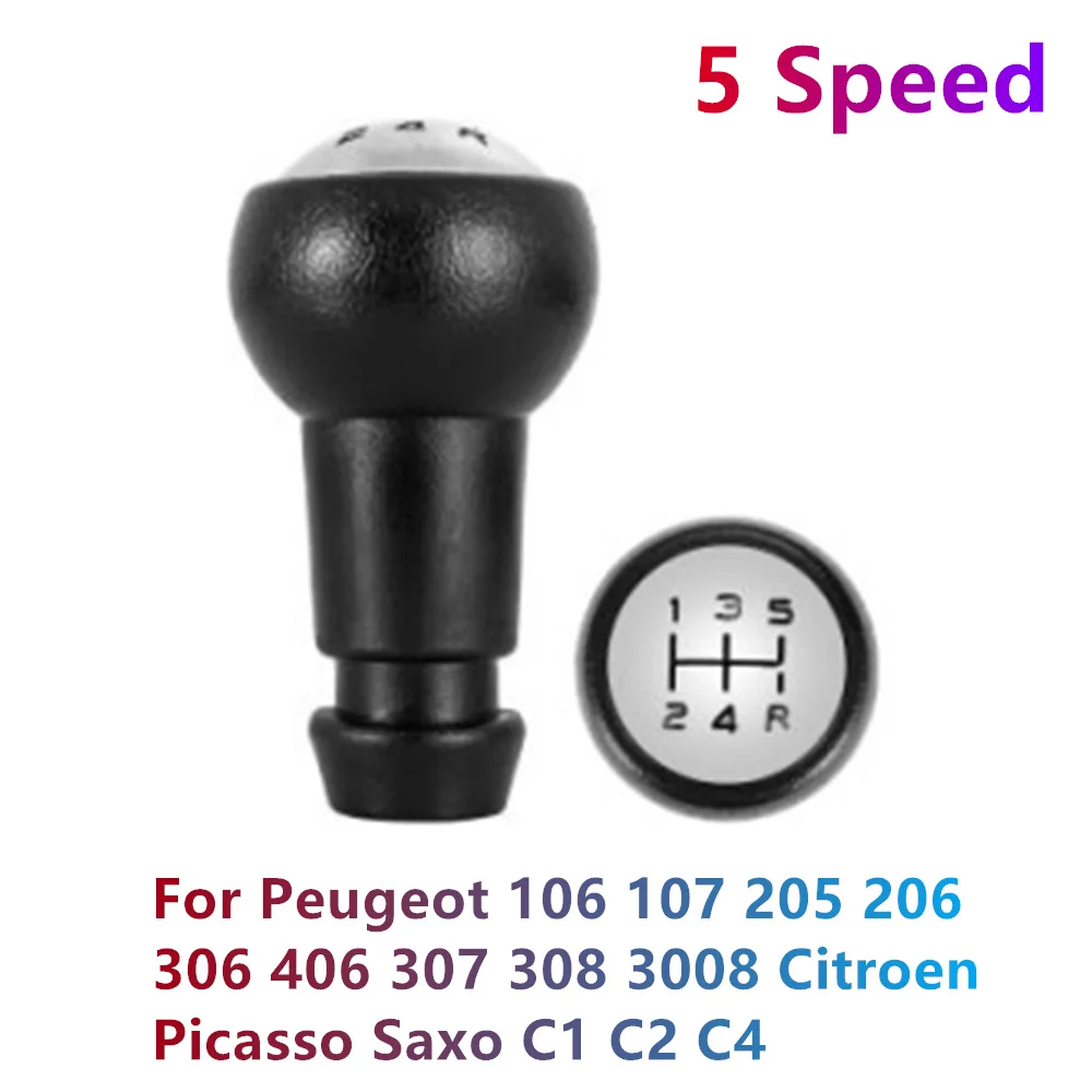 5 Speed Gear Shift Knob For Peugeot 106 107 205 206 306 406 307 308 3008 Citroen Picasso Saxo C1 C2 C4 Pen Ball Car Accessories