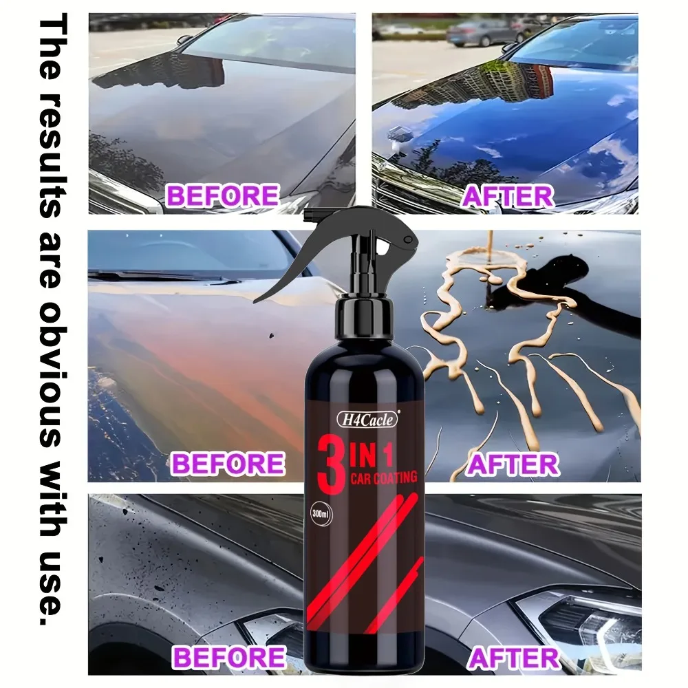 3 في 1 سيارة السيراميك طلاء السيارات السائل رذاذ نانو كريستال مسعور طبقة عامل تلميع عالي اللمعان الطلاء الشمع المضادة للخدوش #4