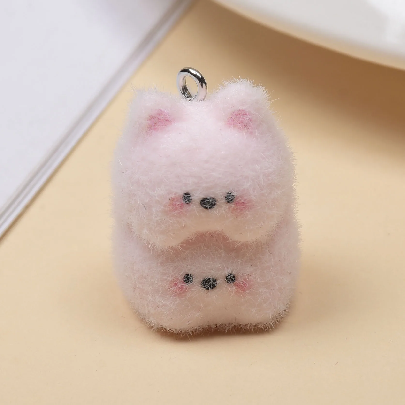 30pcs Flocking resin Charms Cartoon Resin animal Pendant For Earrings Keychains Making DIY Jewelry Accessories wholesale