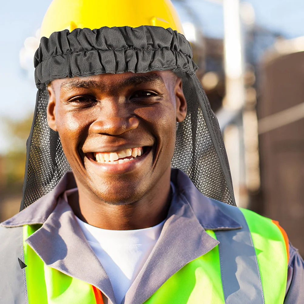 2Pcs Mesh Reflective Hard Hat Cover Grey Sun Protection Foldable Neck Shade Safety Accessories Lightweight Breathable