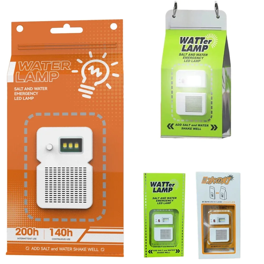 

Портативная светодиодная аварийная лампа с соленой водой 50LM, экологически чистый водонепроницаемый энергосберегающий фонарь для приключений на открытом воздухе