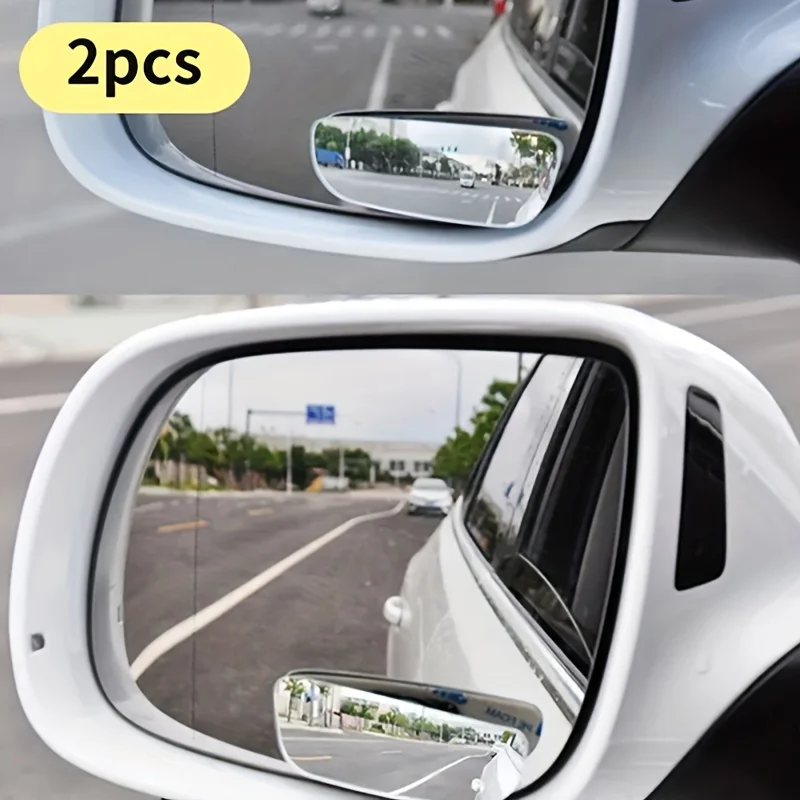 2Pcs Car Arc Wide-angle Rearview Mirror Clear Slim Blind Spot Reversing Glass Convex Rear View Mirror Parking Mirror for SUV Car