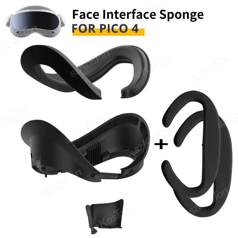 Face Interface Bracket for Pico 4 VR Headset Replacement Washable Sponge Leather Pad Anti-Light Face Cover for PICO4 Accessories