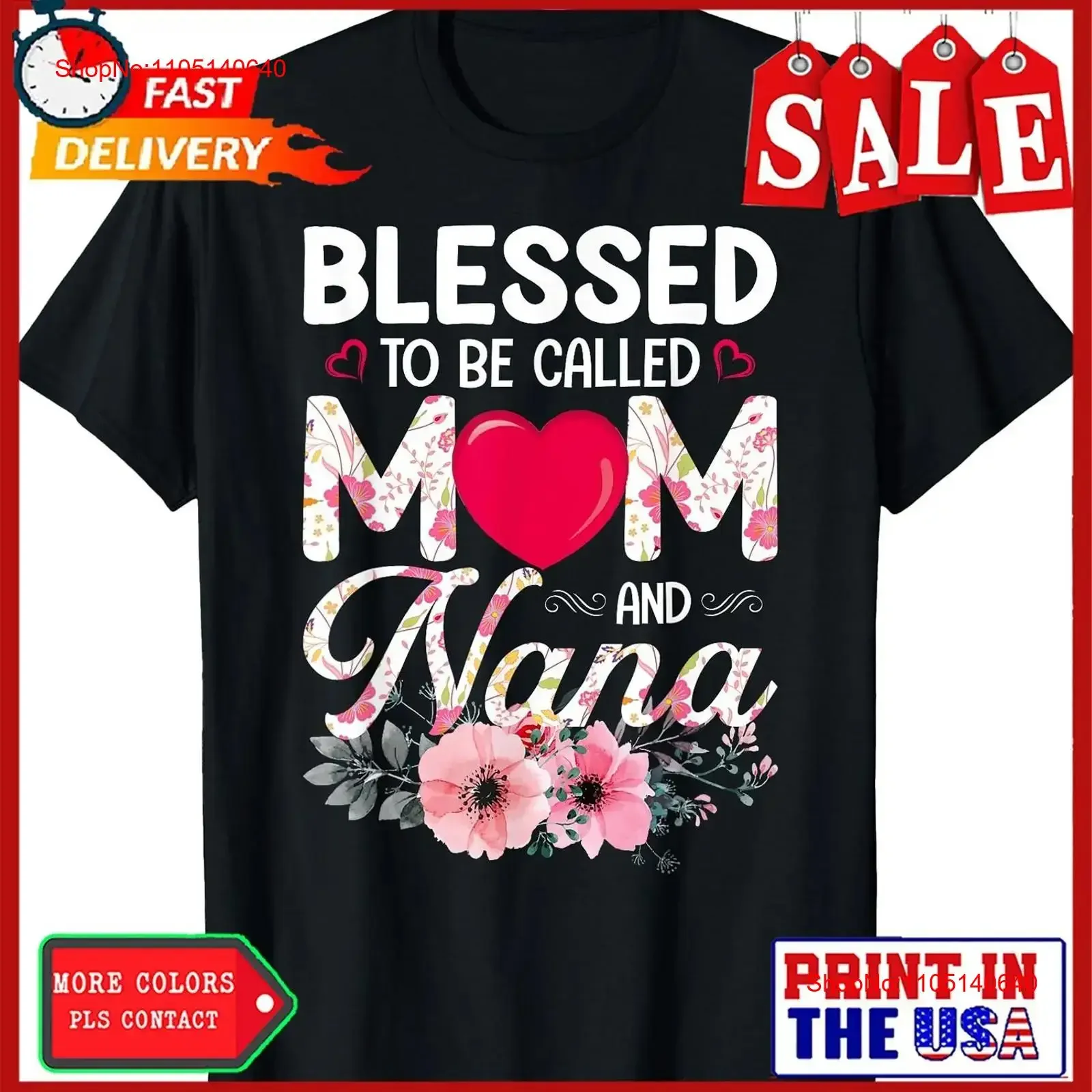 

Футболка Blessed To Be Called Mom And Nana Grandparent, винтажная стираная дизайнерская одежда унисекс, стильная домашняя мода, слегка