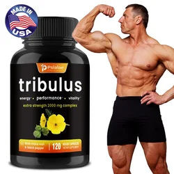 Organic Tribulus Terrestris Supplement 2000 Mg - with Maca and Black Pepper Extracts, Dietary Capsules