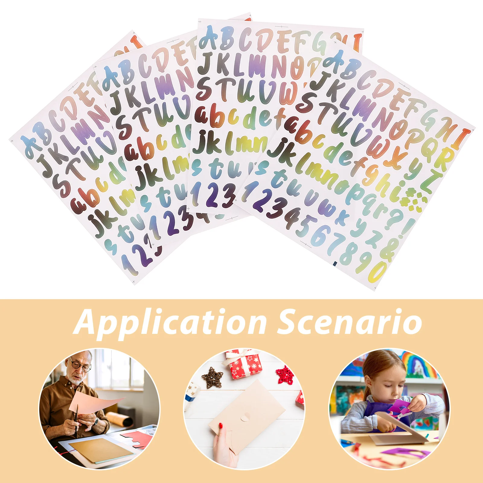 Colorful Waterproof Oil-Resistant Vinyl Alphabet Stickers Small Letter Decals for DIY Mailboxes Folders Notebooks